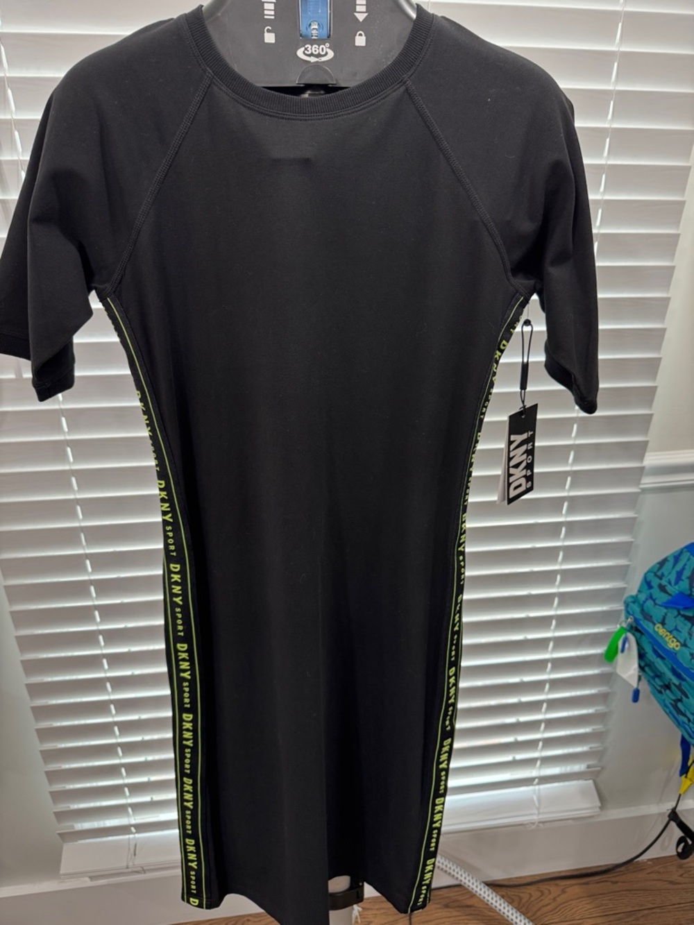 DKNY Black Dress with Neon Logo Tape